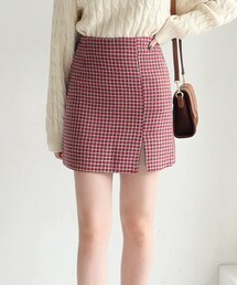 DHOLIC | スリットヘムチェックミニスカート(スカート)