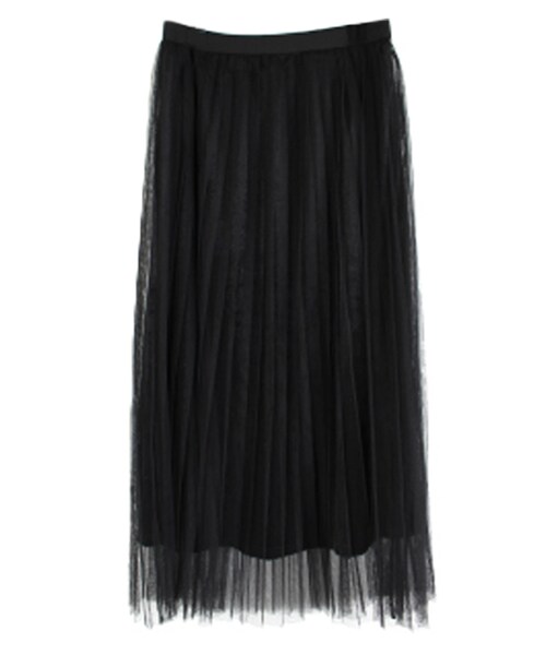 STYLEBLOCK（スタイルブロック）の「ベロア×チューツプリーツスカート（スカート・レディース・グレー/ベージュ/カーキ/ブラック・M）」の2枚目の写真