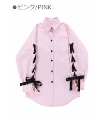 Bobon21 | 袖リボンビッグシャツ-全３色-(シャツ/ブラウス)