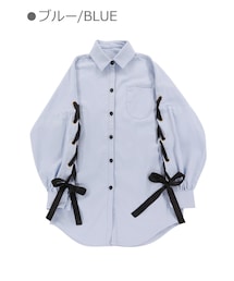 Bobon21 | 袖リボンビッグシャツ-全3色-(シャツ/ブラウス)