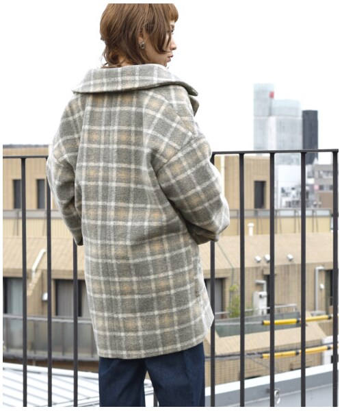 w closet（ダブルクローゼット）の「シャギーチェックジャケットコート