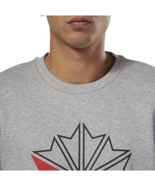 Reebok（リーボック）の「AC FT ビッグ スタークレスト クルー（トップス・クランベリーレッドF14/ミディアムグレイヘザー/ブラック/スーパーナチュラルS10）」の10枚目の写真