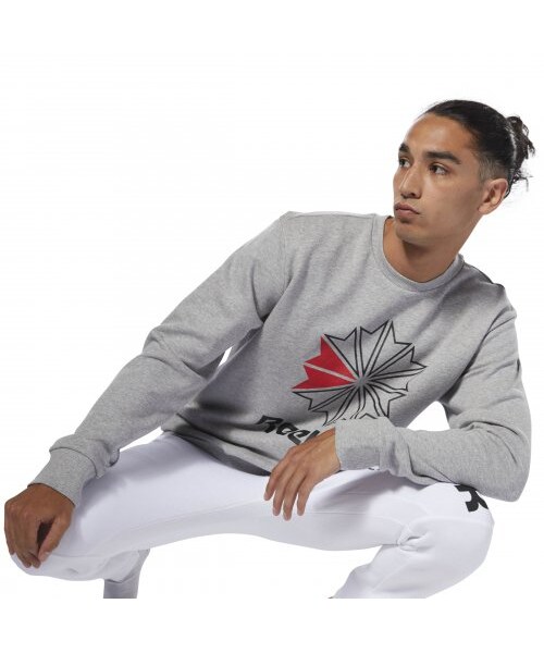 Reebok（リーボック）の「AC FT ビッグ スタークレスト クルー（トップス・クランベリーレッドF14/ミディアムグレイヘザー/ブラック/スーパーナチュラルS10）」の8枚目の写真