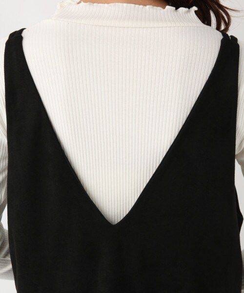 GLOBAL WORK（グローバルワーク）の「2SETスエードキャミワンピ（ワンピース/ドレス・ブラック/ベージュ）」の13枚目の写真