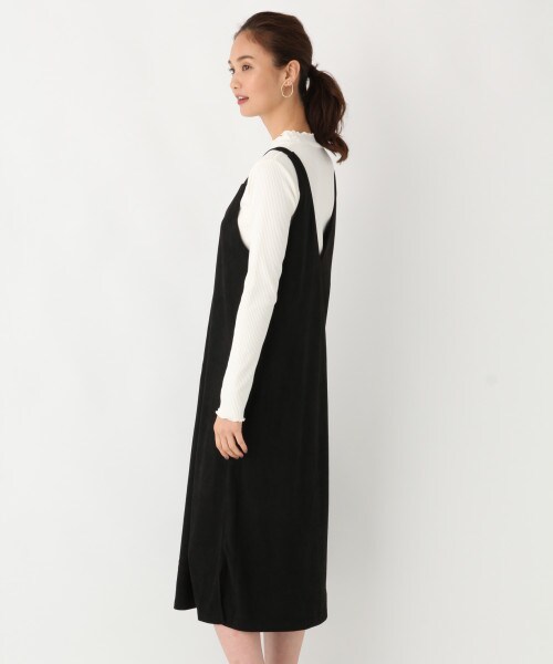 GLOBAL WORK（グローバルワーク）の「2SETスエードキャミワンピ（ワンピース/ドレス・ブラック/ベージュ）」の6枚目の写真