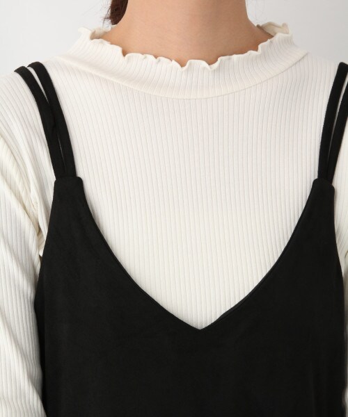 GLOBAL WORK（グローバルワーク）の「2SETスエードキャミワンピ（ワンピース/ドレス・ブラック/ベージュ）」の8枚目の写真