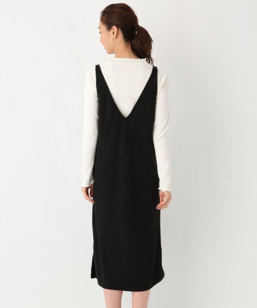 GLOBAL WORK（グローバルワーク）の「2SETスエードキャミワンピ（ワンピース/ドレス・ブラック/ベージュ）」の7枚目の写真