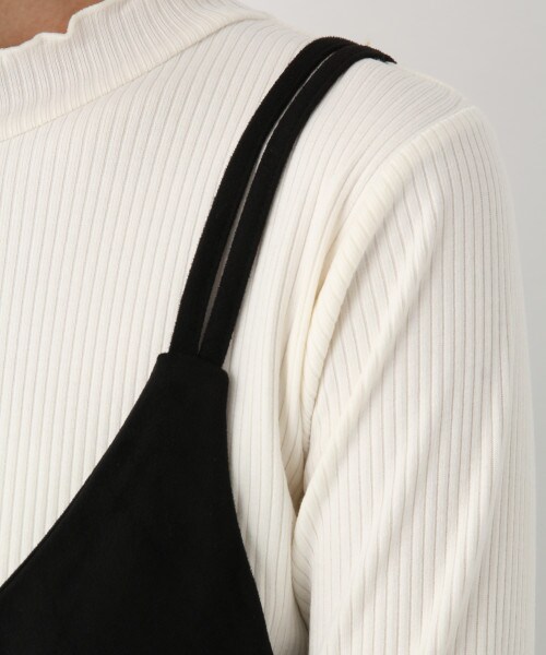 GLOBAL WORK（グローバルワーク）の「2SETスエードキャミワンピ（ワンピース/ドレス・ブラック/ベージュ）」の9枚目の写真