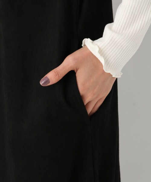 GLOBAL WORK（グローバルワーク）の「2SETスエードキャミワンピ（ワンピース/ドレス・ブラック/ベージュ）」の10枚目の写真