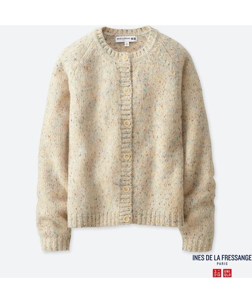 UNIQLO（ユニクロ）の「カラーネップクルーネックカーディガン（長袖）（ニット/セーター・レディース・PINK 12/BEIGE 31/GRAY 05・XXL/S/3XL/M/XL/XS/L）」の3枚目の写真