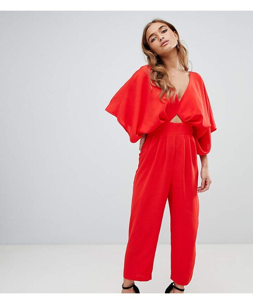 asos design jumpsuit with kimono sleeve and peg leg