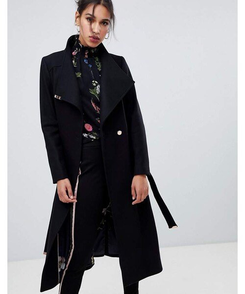long wool wrap coat ted baker