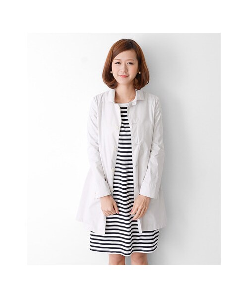 URBAN RESEARCH DOORS（アーバンリサーチドアーズ）の「FORK&amp;SPOON　C/Nウェザーステンカラーコート（ジャケット/アウター・レディース・Beige/Red/Green/Blue/L.Gray・one）」の9枚目の写真