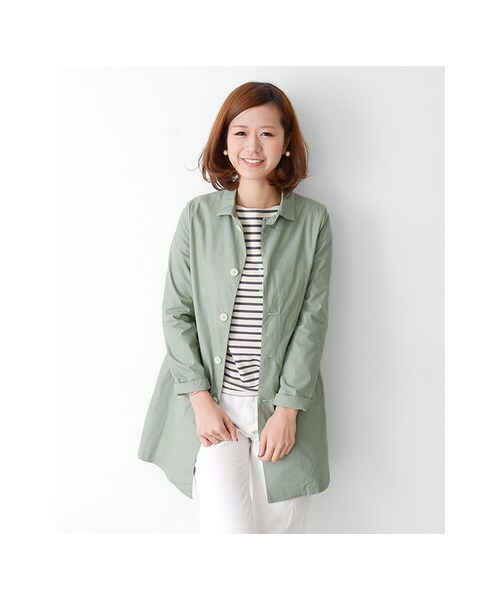 URBAN RESEARCH DOORS（アーバンリサーチドアーズ）の「FORK&amp;SPOON　C/Nウェザーステンカラーコート（ジャケット/アウター・レディース・Beige/Red/Green/Blue/L.Gray・one）」の7枚目の写真