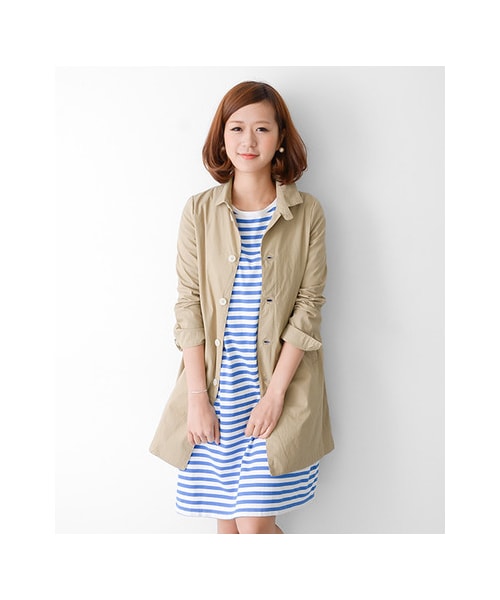 URBAN RESEARCH DOORS（アーバンリサーチドアーズ）の「FORK&amp;SPOON　C/Nウェザーステンカラーコート（ジャケット/アウター・レディース・Beige/Red/Green/Blue/L.Gray・one）」の6枚目の写真