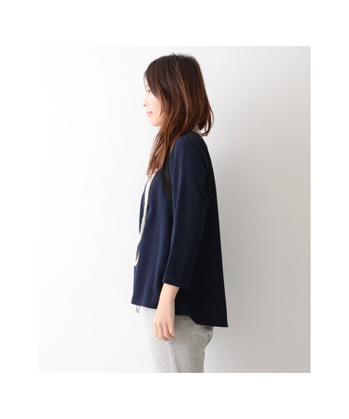 URBAN RESEARCH DOORS(アーバンリサーチドアーズ)の「タック配色ブラウス(トップス・レディース・ネイビー/シロ/ライトベージュ・one)」の8枚目の写真