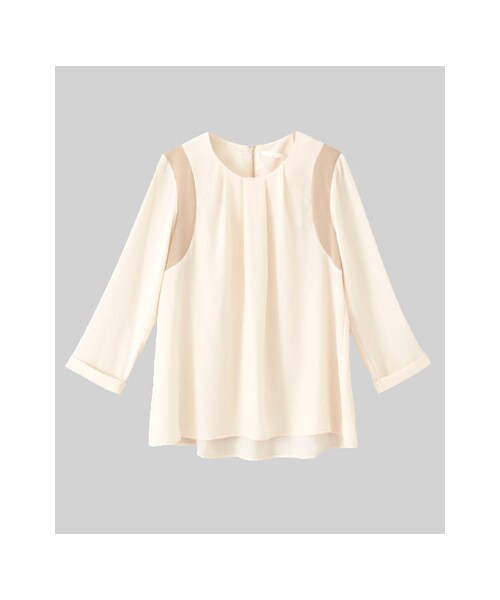 URBAN RESEARCH DOORS(アーバンリサーチドアーズ)の「タック配色ブラウス(トップス・レディース・ネイビー/シロ/ライトベージュ・one)」の2枚目の写真