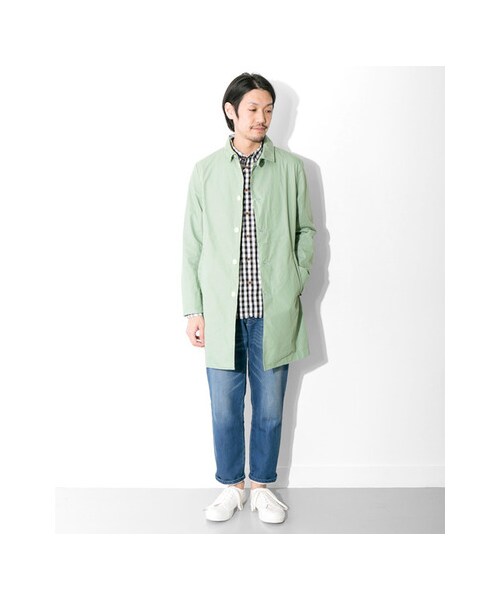 URBAN RESEARCH DOORS（アーバンリサーチドアーズ）の「FORK&amp;SPOON　C/Nウェザーステンカラーコート（ジャケット/アウター・メンズ・Beige/Red/Green/Blue/L.Gray・38/40）」の6枚目の写真