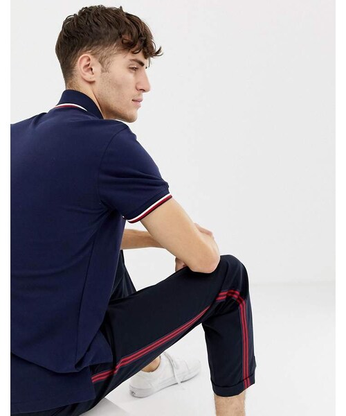 TOMMY HILFIGER（トミーヒルフィガー）の「Tommy Hilfiger tipped polo shirt（ポロシャツ・メンズ・Blue・M/XXL/XL/L）」の2枚目の写真