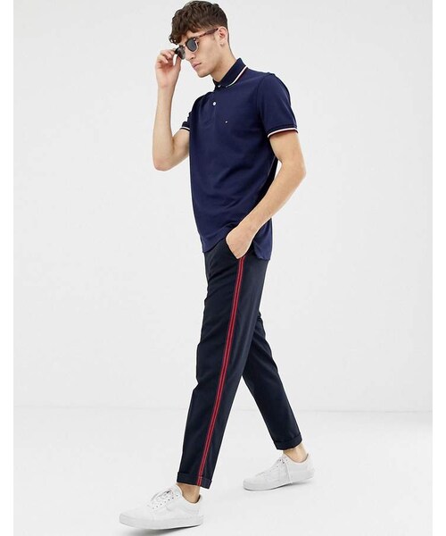 TOMMY HILFIGER（トミーヒルフィガー）の「Tommy Hilfiger tipped polo shirt（ポロシャツ・メンズ・Blue・M/XXL/XL/L）」の3枚目の写真