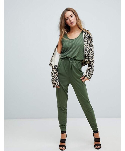 missguided khaki jumpsuit