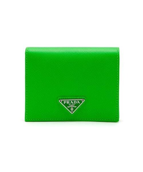 Prada,Prada - Saffiano Leather Bi Fold Wallet - Womens - Green - WEAR