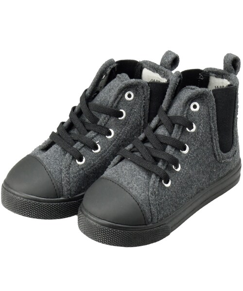 BRANSHES（ブランシェス）の「ハイカットスニーカー（スニーカー・キッズ・キャメル/杢グレー・15～19cm）」の2枚目の写真