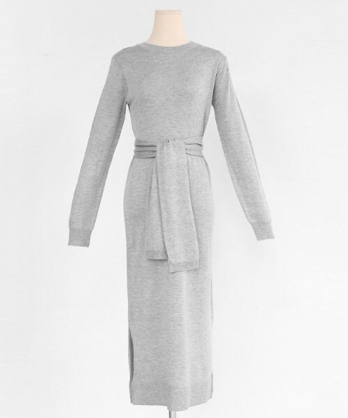 DHOLIC（ディーホリック）の「ストラップSET二ットワンピース（ワンピース・レディース・ホワイト/ブラック/グレー・FREE）」の3枚目の写真