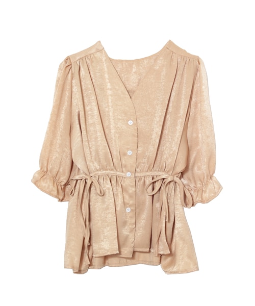 frunco（フランコ）の「ヴィンテージサテンぺプラムブラウス（シャツ/ブラウス・レディース・レッド/ブラック/ベージュ・f）」の3枚目の写真