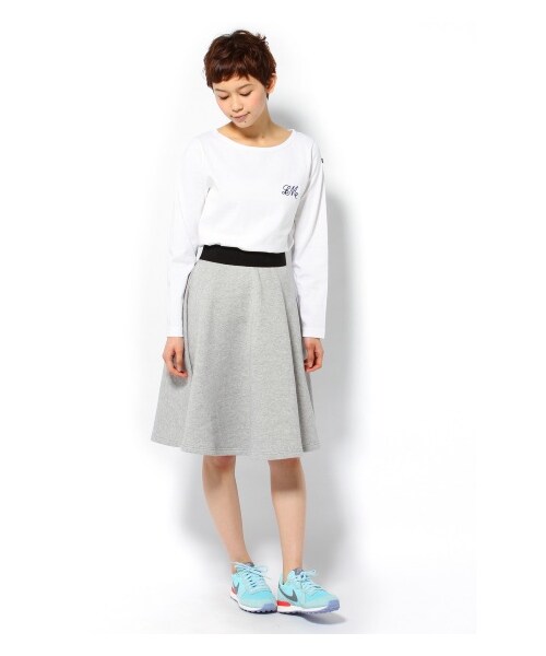 SLOBE IENA（スローブイエナ）の「ウラキモウウラケ フレアースカート（ひざ丈スカート・レディース・グレーA/ブラック・フリー）」の2枚目の写真