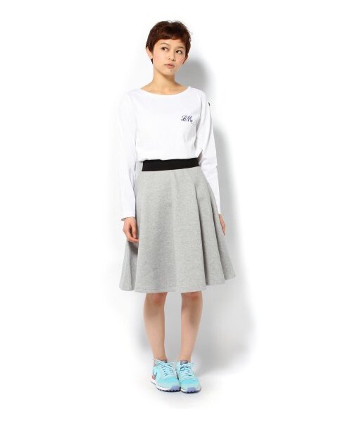 SLOBE IENA（スローブイエナ）の「ウラキモウウラケ フレアースカート（ひざ丈スカート・レディース・グレーA/ブラック・フリー）」の3枚目の写真
