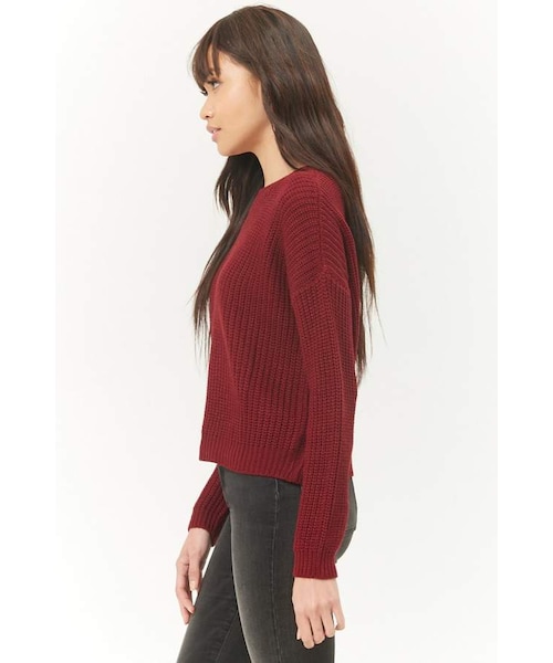 FOREVER 21（フォーエバー トゥエンティーワン）の「Forever 21 Ribbed Knit Sweater（ニット/セーター・レディース・HEATHER GREY/NAVY/BURGUNDY/BROWN・Large/Small/Medium）」の8枚目の写真