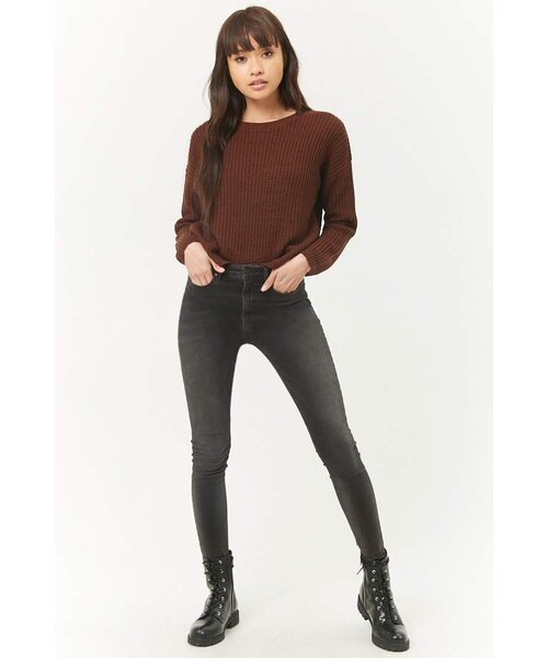 FOREVER 21（フォーエバー トゥエンティーワン）の「Forever 21 Ribbed Knit Sweater（ニット/セーター・レディース・HEATHER GREY/NAVY/BURGUNDY/BROWN・Large/Small/Medium）」の10枚目の写真