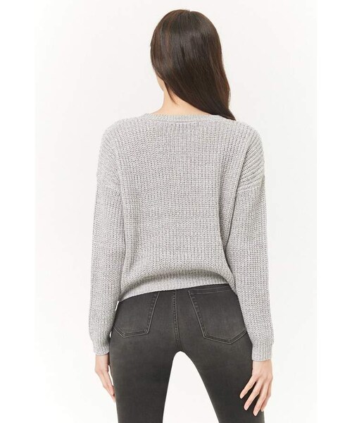 FOREVER 21（フォーエバー トゥエンティーワン）の「Forever 21 Ribbed Knit Sweater（ニット/セーター・レディース・HEATHER GREY/NAVY/BURGUNDY/BROWN・Large/Small/Medium）」の17枚目の写真