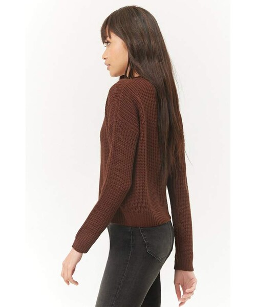 FOREVER 21（フォーエバー トゥエンティーワン）の「Forever 21 Ribbed Knit Sweater（ニット/セーター・レディース・HEATHER GREY/NAVY/BURGUNDY/BROWN・Large/Small/Medium）」の12枚目の写真
