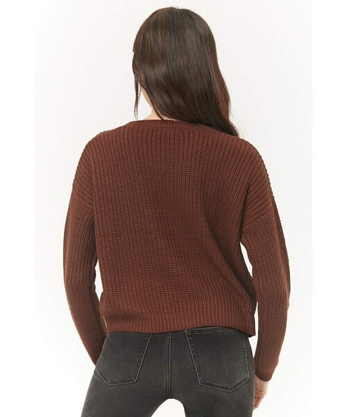 FOREVER 21（フォーエバー トゥエンティーワン）の「Forever 21 Ribbed Knit Sweater（ニット/セーター・レディース・HEATHER GREY/NAVY/BURGUNDY/BROWN・Large/Small/Medium）」の14枚目の写真