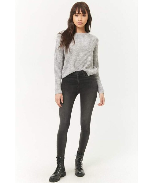 FOREVER 21（フォーエバー トゥエンティーワン）の「Forever 21 Ribbed Knit Sweater（ニット/セーター・レディース・HEATHER GREY/NAVY/BURGUNDY/BROWN・Large/Small/Medium）」の7枚目の写真