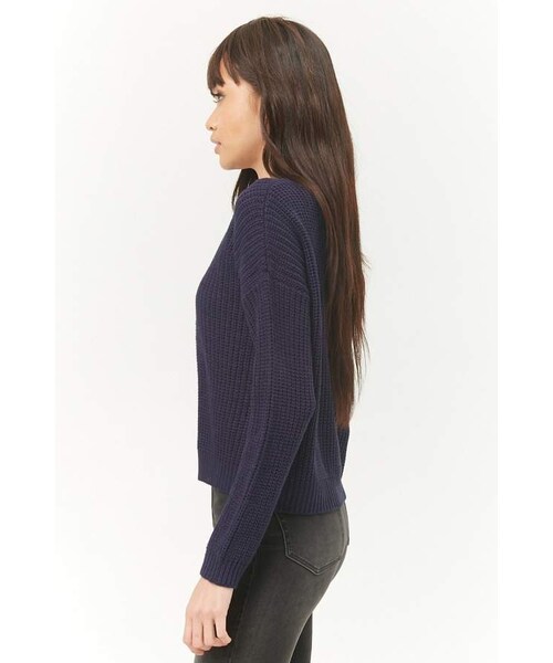 FOREVER 21（フォーエバー トゥエンティーワン）の「Forever 21 Ribbed Knit Sweater（ニット/セーター・レディース・HEATHER GREY/NAVY/BURGUNDY/BROWN・Large/Small/Medium）」の9枚目の写真