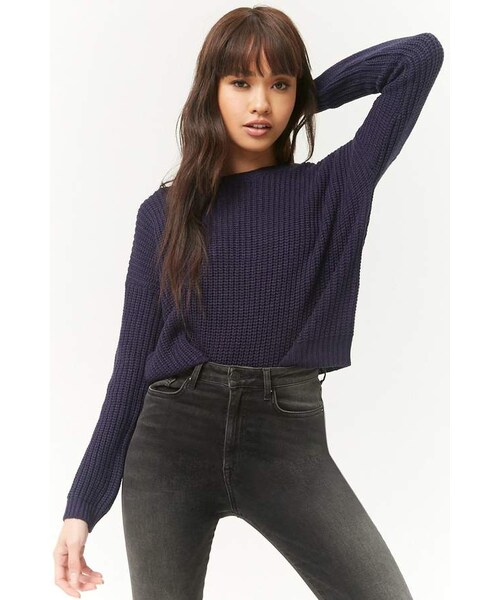 FOREVER 21（フォーエバー トゥエンティーワン）の「Forever 21 Ribbed Knit Sweater（ニット/セーター・レディース・HEATHER GREY/NAVY/BURGUNDY/BROWN・Large/Small/Medium）」の11枚目の写真