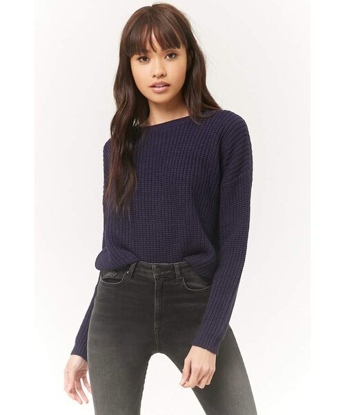 FOREVER 21（フォーエバー トゥエンティーワン）の「Forever 21 Ribbed Knit Sweater（ニット/セーター・レディース・HEATHER GREY/NAVY/BURGUNDY/BROWN・Large/Small/Medium）」の3枚目の写真