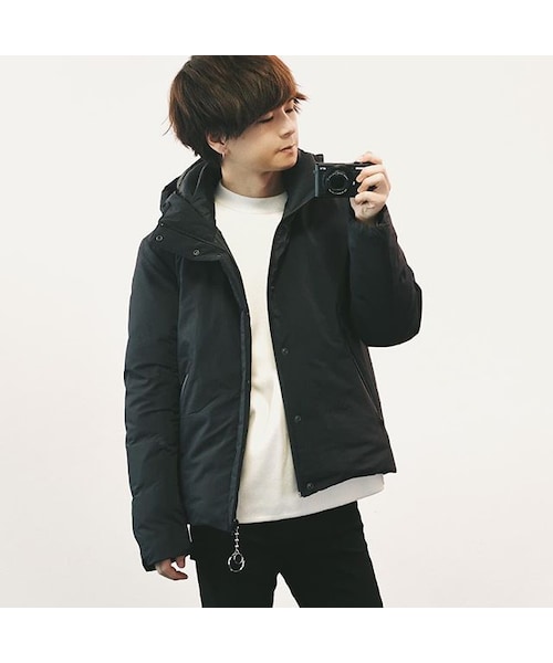 LIDNM（リドム）の「CORDURAナイロンフーデッドダウン【ブラック】（ダウンジャケット/コート・メンズ・ブラック・S.M.L）」の3枚目の写真