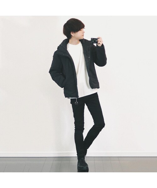 LIDNM（リドム）の「CORDURAナイロンフーデッドダウン【ブラック】（ダウンジャケット/コート・メンズ・ブラック・S.M.L）」の4枚目の写真