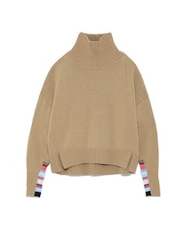 FURFUR | FUR FUR　マルチボーダースリーブタートル(ニット/セーター)
