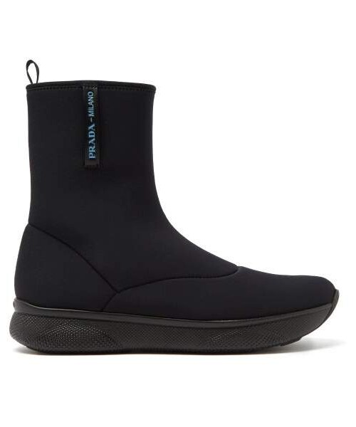 prada neoprene chelsea boots