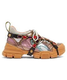 GUCCI | Gucci - Flashtrek Crystal Embellished Low Top Trainers - Womens - Multi(スニーカー)