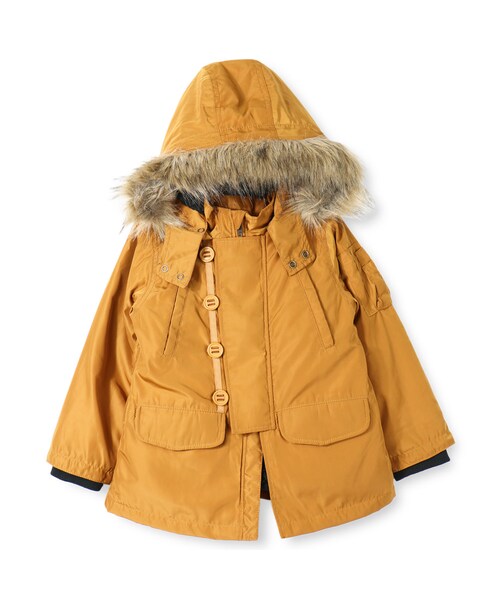 BRANSHES(ブランシェス)の「ライナー付きジャケット(マウンテンパーカー・キッズ・ネイビーブルー/キャメル・90cm~150cm)」の2枚目の写真