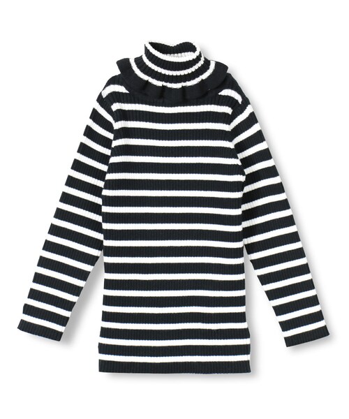 BRANSHES(ブランシェス)の「リブタートルニット(ニット/セーター・キッズ・アイボリー/カラシ/エンジ/ボーダー/ブラック・80cm~150cm)」の5枚目の写真