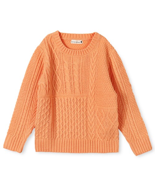 BRANSHES（ブランシェス）の「シンプルニット（ニット/セーター・キッズ・オフホワイト/ネイビーブルー/イエロー/サーモンピンク・80cm～150cm）」の4枚目の写真