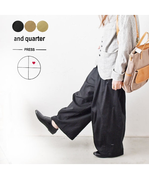 FLAG by ALEXIA STAM(フラッグバイアリシアスタン)の「and quarter タックワイドパンツ(その他パンツ・レディース・ブラック・Free)」の1枚目の写真