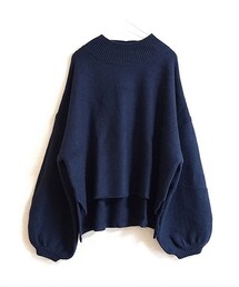 Tiffee SELECT | ボリュームスリーブ ゆったりハイネックニットセーター(ニット/セーター)